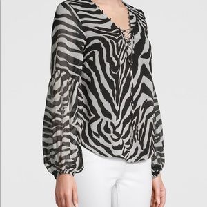 WHBM Zebra Print Blouse $23 OBO